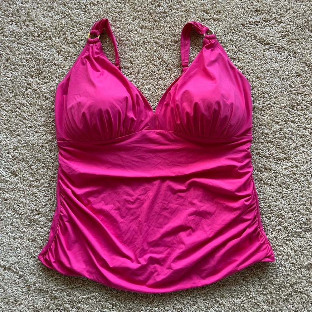 Bleu Rod Beattie Tankini Top – Rose‎ Red – Size 22W